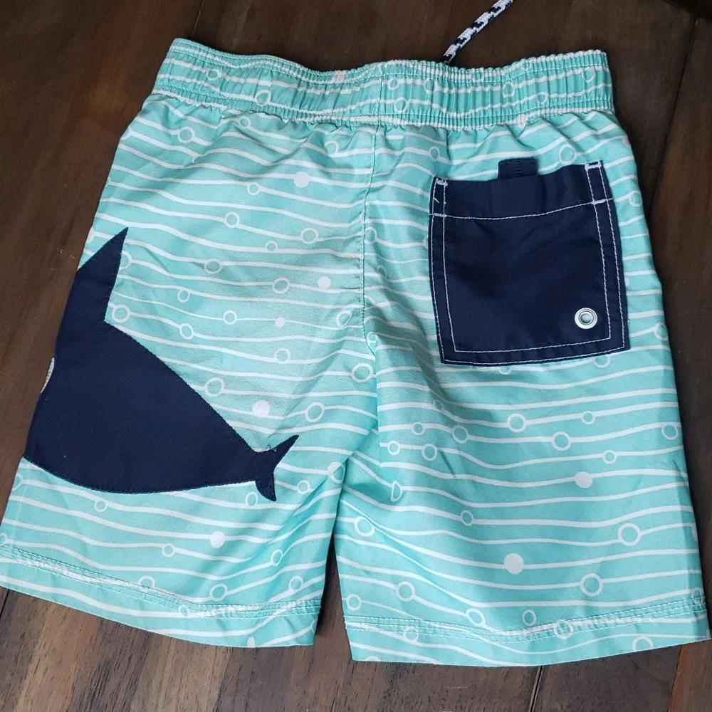 Gymboree Shark Toddler Bow Swim Trunks Shorts Sz 4T